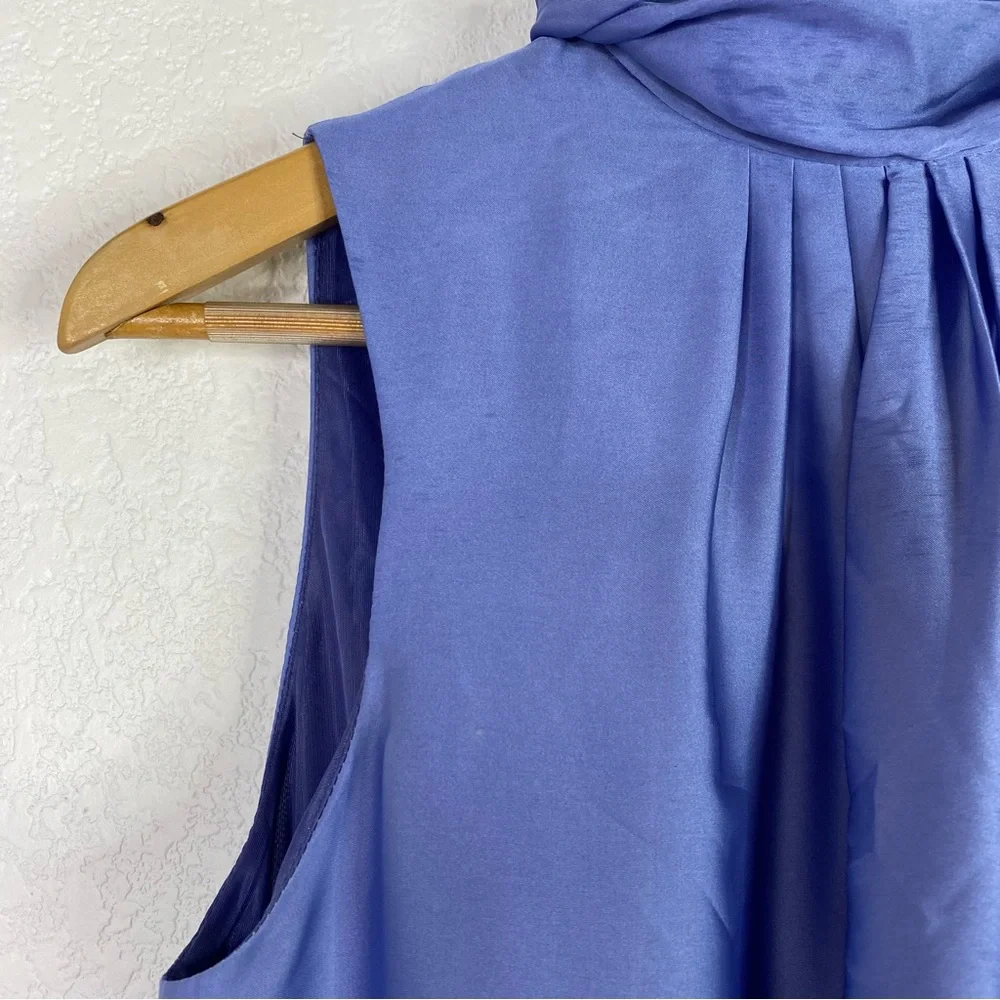 Zara Basics Blue Satin Floral Mini Dress